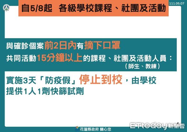 ▲▼防疫記者會上宣布，對於無法應考之確診考生，將於6月4日、5日辦理補考。（圖／花蓮縣政府提供，下同）