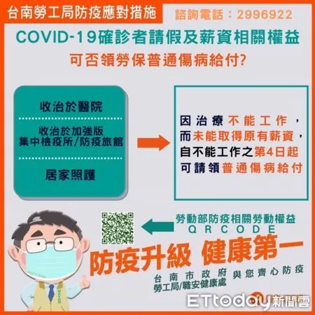 ▲台南市職安健康處網站亦有建置防疫專區，提供相關勞動權益問答集，歡迎大家上網查詢，以加強宣導與防疫有關的勞動權益。（圖／記者林悅翻攝，下同）