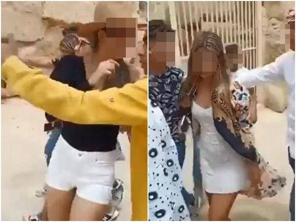 ▲▼2名女遊客到埃及參觀金字塔，遭13名青少年包圍性騷。（圖／翻攝自YouTube）