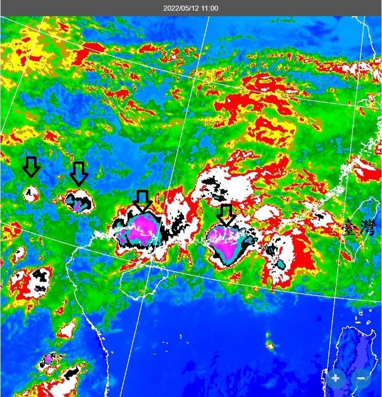 ▲梅雨對流胞排排站。（圖／翻攝自Facebook／鄭明典）