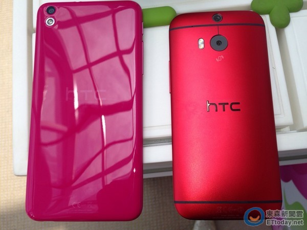 HTC Desire 816、HTC One M8分別推出新色蜜桃紅、熱戀紅，預計6月中旬上市。