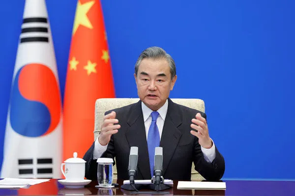 ▲▼  中韓外長視訊會晤，2022年5月16日，國務委員兼外長王毅同韓國新任外長樸振舉行視頻會晤。           。（圖／翻攝 陸外交部網站）