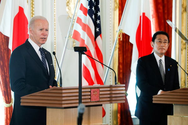 ▲▼美國總統拜登23日上午與日本首相岸田文雄舉行高峰會談。（圖／路透）