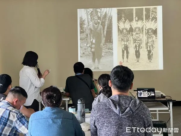 ▲東華大學原住民族樂舞與藝術學士學程副教授王昱心，分享原住民族傳統骨飾文化。（圖／花蓮市公所提供，下同）