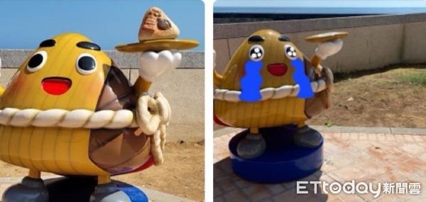 ▲▼ 石門吉祥物遭毀   。（圖／記者戴上容翻攝）