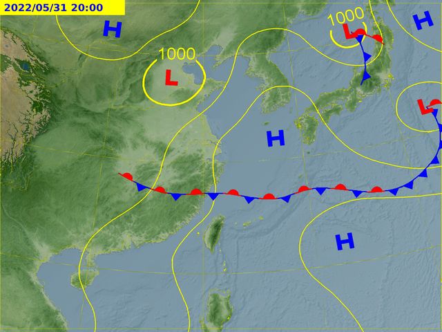 ▲明日鋒面靠近，天氣不穩定。（圖／氣象局）