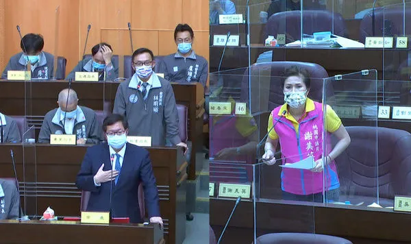 ▲桃園市議員謝美英指出，新社區未點交建商就神隱！ 