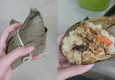 她曬阿嬤版「超猛海陸粽」　干貝、鮮蝦內餡炸出！網驚：口水狂流