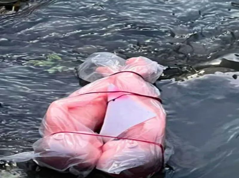 「粉紅色嬰兒」包裹塑膠袋、綁紅繩丟溪中    命理師曝2種可能