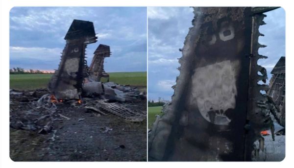 ▲▼烏克蘭擊落自家蘇愷-27（Su-27）戰機。（圖／翻攝自twitter／Ukraine Weapons Tracker）
