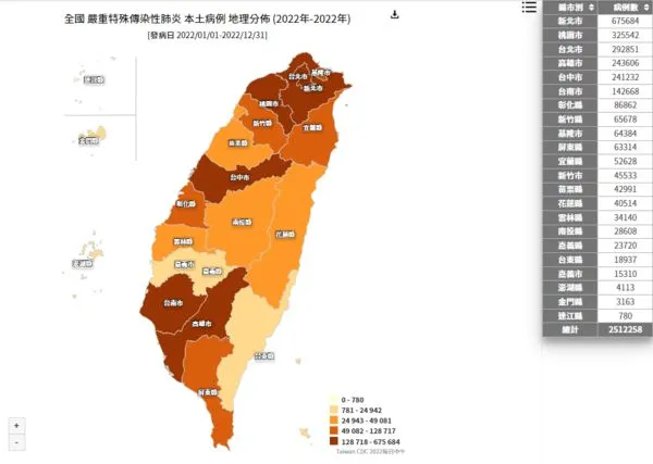 ▲確診地圖曝光。（圖／翻攝自疾管署）