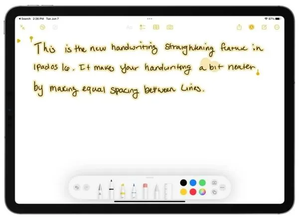 ▲iPadOS 16能讓手寫筆記更整齊。（圖／取自MacRumors）