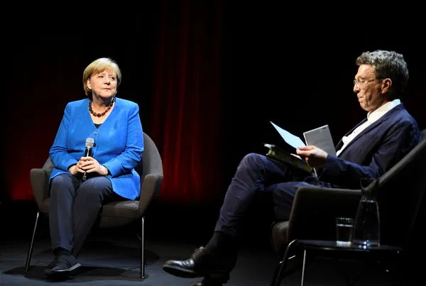▲▼德國前總理梅克爾（Angela Merkel）在柏林受訪。（圖／路透）