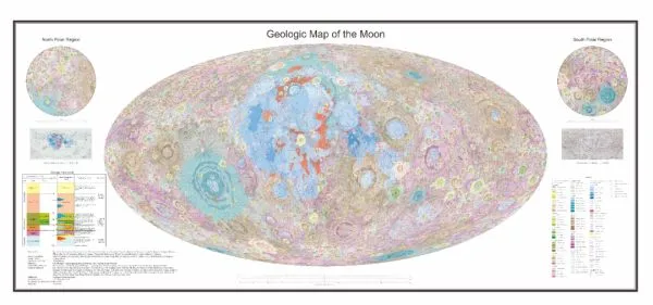 ▲大陸科學家發表全球首幅1：250萬「月球全月地質圖」。（圖／翻攝大陸中國工程院官網）
