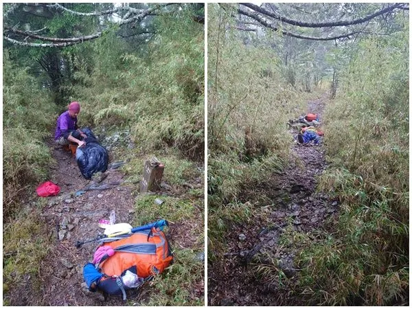 ▲▼桃山驚見女屍！山友淋雨揹到山屋吊掛：怕被動物啃食。（圖／翻攝臉書「靠北登山大小事」）