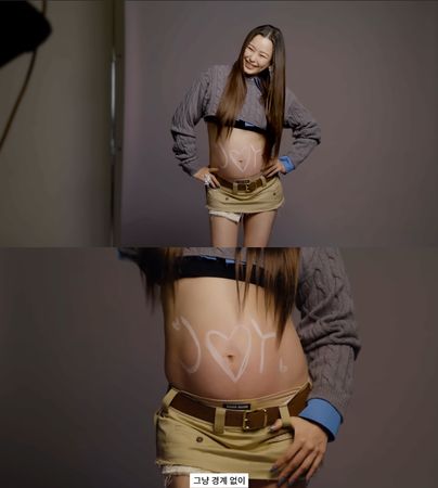 ▲李荷妮心疼想藏孕肚的女演員。（圖／翻攝自YouTube／VOGUE KOREA）
