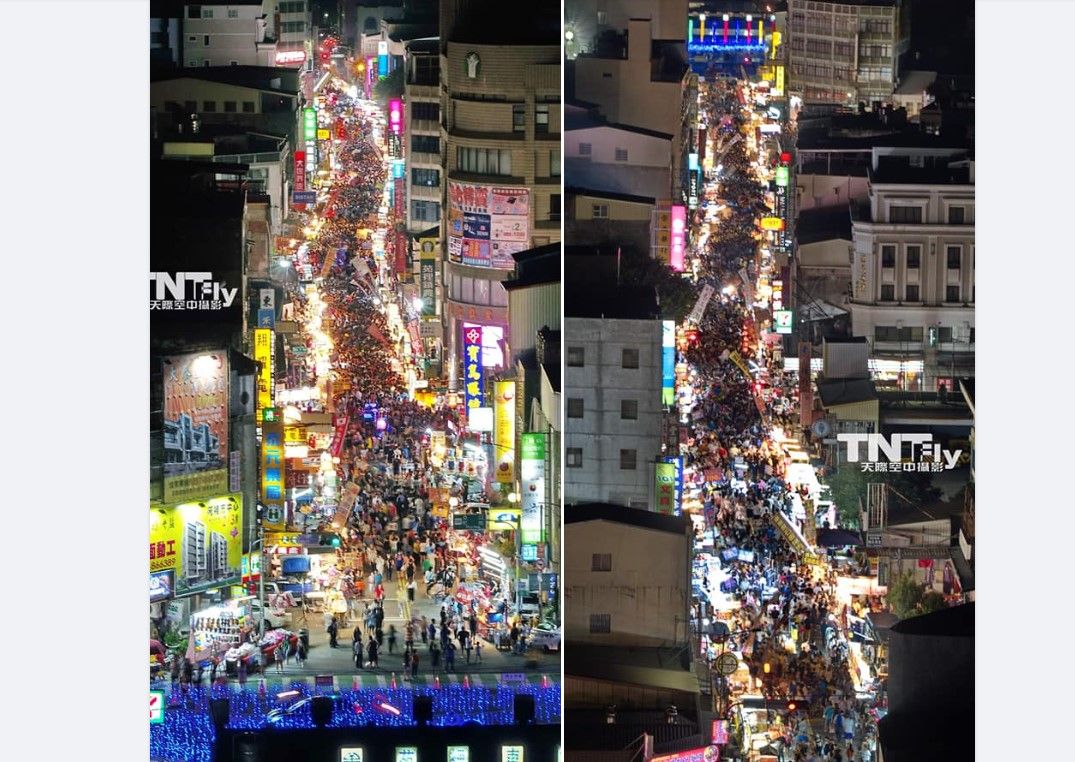 ▲苗栗縣苑裡鎮則有每年限定的一日夜市，每年當地農曆7月29日都會辦普度，攤商進駐吸引大批遊客，也被稱為「鬼門關大夜市」。（圖／TNT Fly 天際空中攝影有限公司 授權提供）