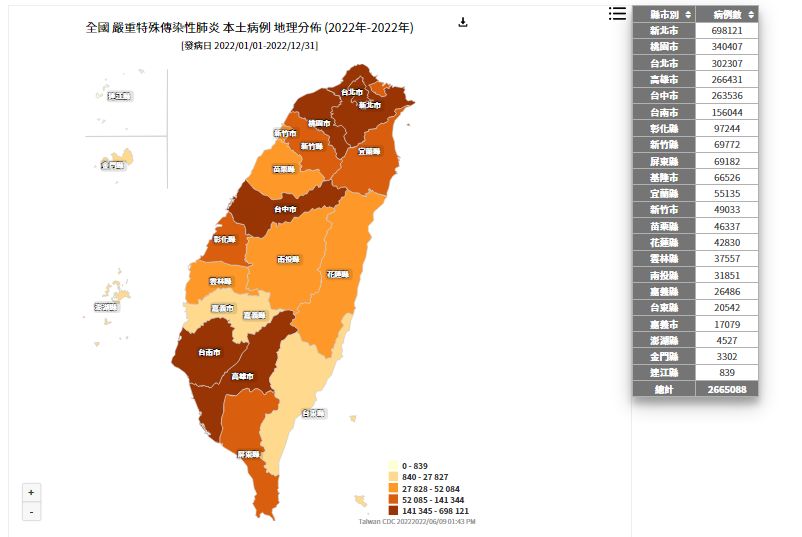 ▲▼確診地圖曝光。（圖／翻攝自疾管署）