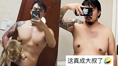封控吃了50天泡麵「腹肌男變肥叔」！上海青年照鏡子無語了：我真被自己嚇到