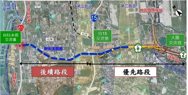 ▲鄭文燦視察「國道2號大園交流道至台15線新闢高速公路工程」。（圖／工務局提供）