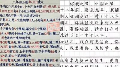 神仙字體！10歲小學生筆記本字跡「橫平豎直超工整」老師批改自嘆不如