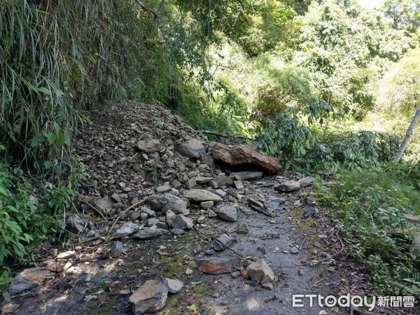 ▲郡大林道12K+320處出現新崩塌情形。（圖／南投林區管理處提供）