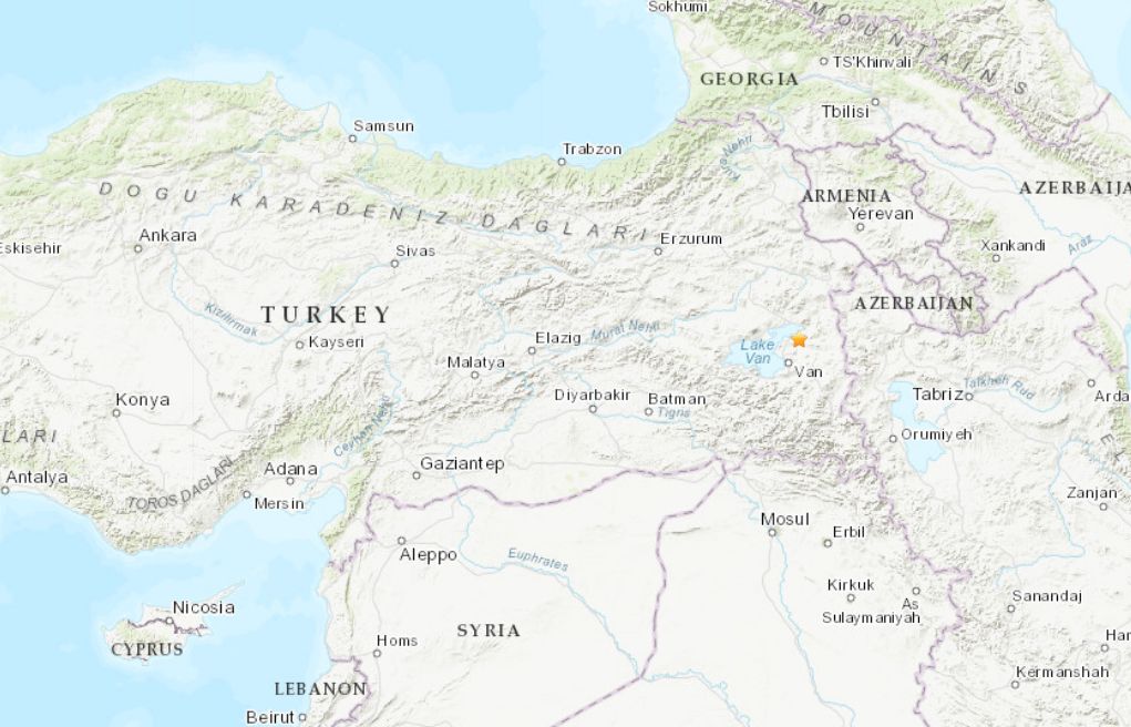 ▲▼土耳其東部發生地震。（圖／翻攝USGS）