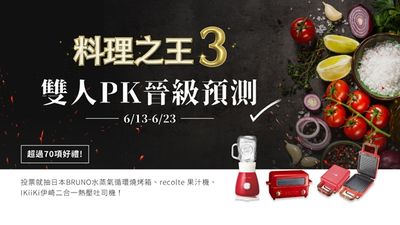 超強Bruno蒸氣烤箱「傻瓜做網紅美食」　料理之王3預測雙人PK賽搶抽