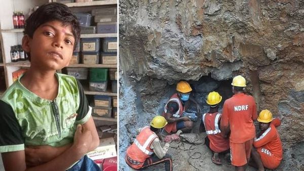 ▲▼印度男童墜落8層樓深水井，受困104小時後平安獲救。（圖／翻攝自推特）