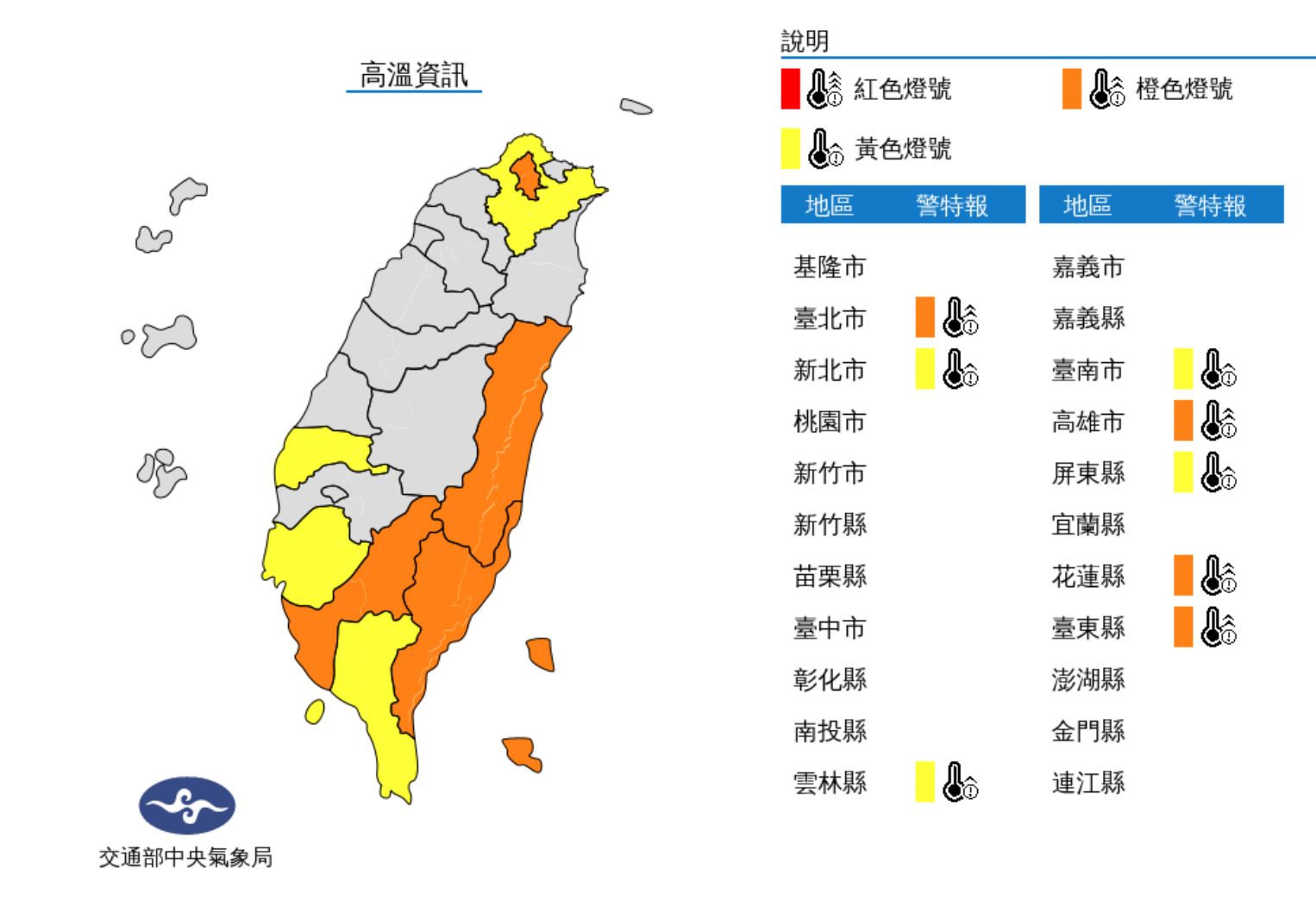 ▲氣象局發布高溫資訊。（圖／氣象局）