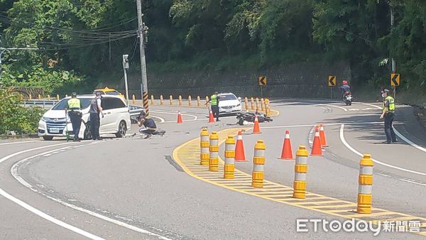 ▲台三線1036公里發生死亡車禍，16歲機車騎士過彎失控滑向對向車道，撞擊汽車不治。（圖／記者蔡文淵攝）