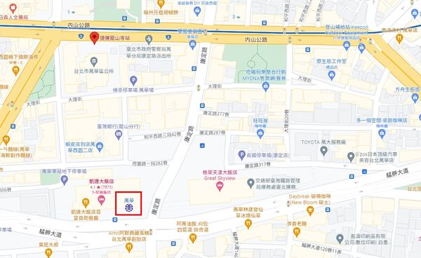 ▲▼一名網友近日搭火車赫然發現，萬華火車站和龍山寺捷運站距離相當近。（圖／翻攝自Google Maps）