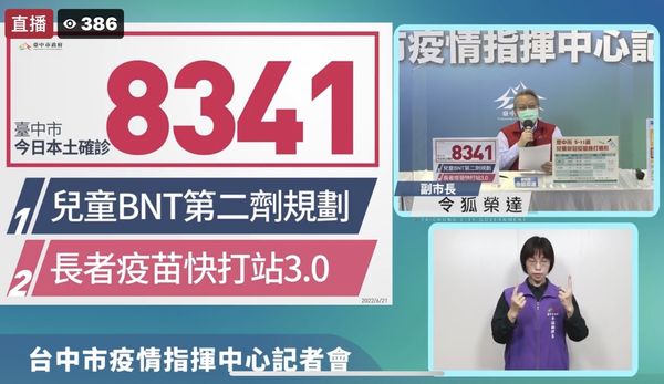 ▲▼台中市65歲以上長者明天後施打第4劑莫德納，兒童第2劑BNT則從後天開始。（圖／台中市政府提供，下同）