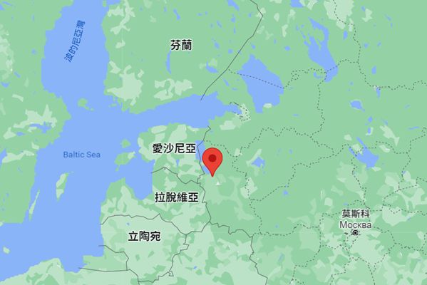 ▲▼愛沙尼亞東南部與俄羅斯接壤。圖釘處為俄國城市普斯科夫（Pskov）。（圖／翻攝Google Maps）