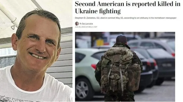 ▲在烏克蘭參加戰鬥時戰死的美國選伍軍人史蒂芬•札比爾斯基（Stephen D. Zabielski）      。（圖／翻攝自推特)