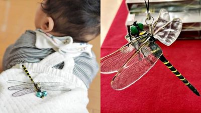 夏天防蚊法寶「擬真大蜻蜓吊飾」！家長驚呼：放小孩身上真的有用
