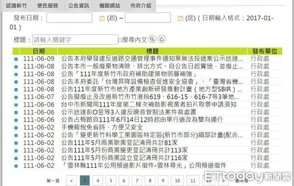 ▲▼公示送達個資揭露太超過　新竹男提告求償！成功獲國賠。（圖／翻攝市府官網）