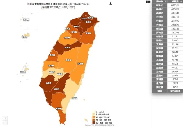 ▲▼確診地圖曝光。（圖／翻攝自疾管署）