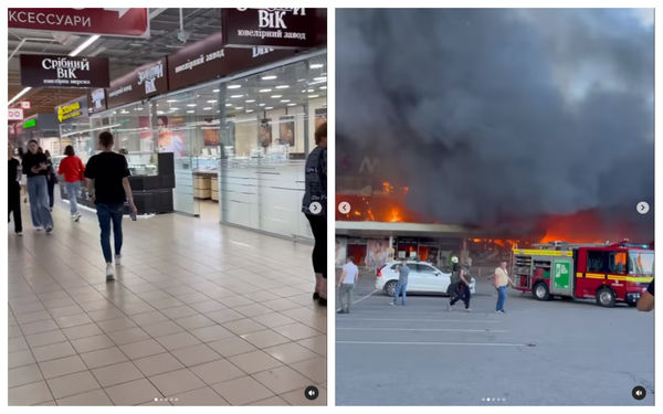 ▲▼烏克蘭媽媽的影片，打臉俄羅斯聲稱打擊軍火庫「商場會起火」的說法。（圖／翻攝自instagram／marinadoohova）