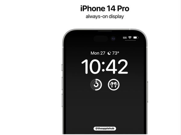 ▲iPhone 14 Pro以上機型將搭載隨顯螢幕。（圖／取自theapplehub）