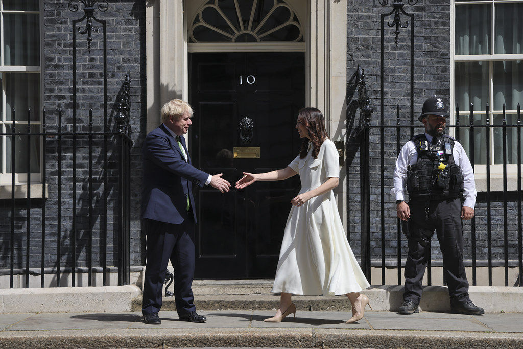 ▲▼ 紐西蘭總理阿爾登（Jacinda Ardern）與英國首相強生（Boris Johnson）會面 。（圖／翻攝唐寧街推特）