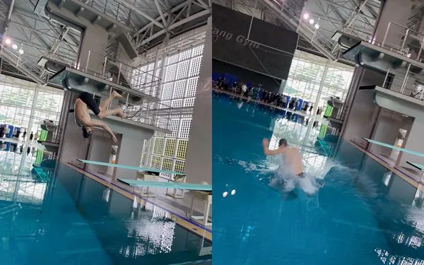 ▲李敏鎬上傳跳水挑戰的影片和自拍。（圖／翻攝自Instagram／actorleeminho）