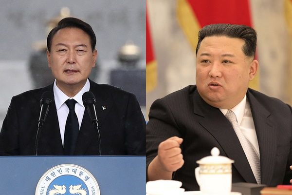 ▲▼南韓總統尹錫悅（左）與北韓最高領導人金正恩（右）。（組圖／路透）