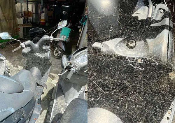 ▲▼機車3天沒騎驚現「盤絲洞」 眾人一看發麻：整車燒掉。（圖／翻攝自爆廢公社）