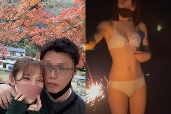 ▲▼日本情侶闖旅遊勝地「野外露出」PornHub爆紅。（圖／翻攝自推特）