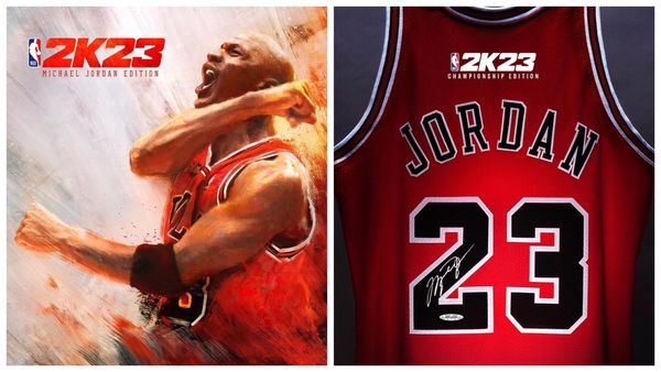 ▲《NBA 2K23》電玩遊戲封面人物再次由籃球之神喬丹擔綱。（圖／取自2K電玩IG）