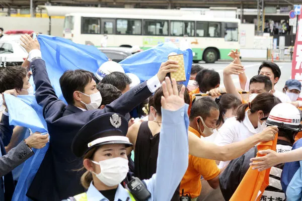 ▲▼安倍晉三遭槍擊現場。（圖／路透）