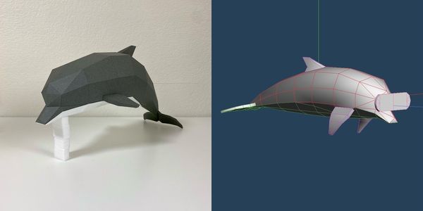 ▲徐英曝光鯨豚原型和3D建模的畫面。（圖／翻攝自Instagram／artist._.0、推特／artist_0e）