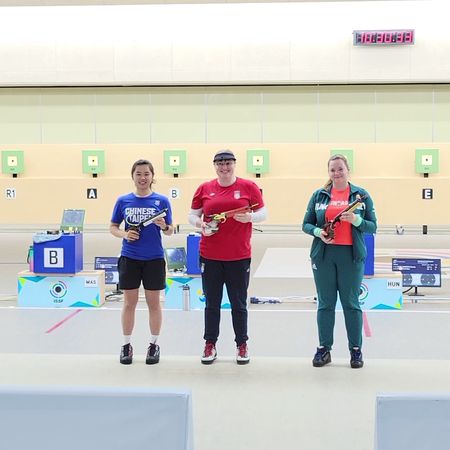 ▲▼ 2022射擊世界盃南韓光州站，女子10公尺空氣手槍銀牌余艾玟            。（圖／中華奧會）