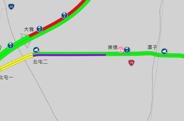 ▲▼台74線12日發生嚴重車禍，現場嚴重回堵。（圖／翻攝即時路況監視器）